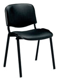 Iso Vinyl Stacking Conference Chair with Black Frame (Pack of 10) in black