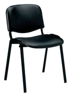 Iso Vinyl Stacking Conference Chair with Black Frame (Pack of 10) in black