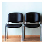 Iso Vinyl Stacking Conference Chair with Black Frame (Pack of 10) in black, view 2