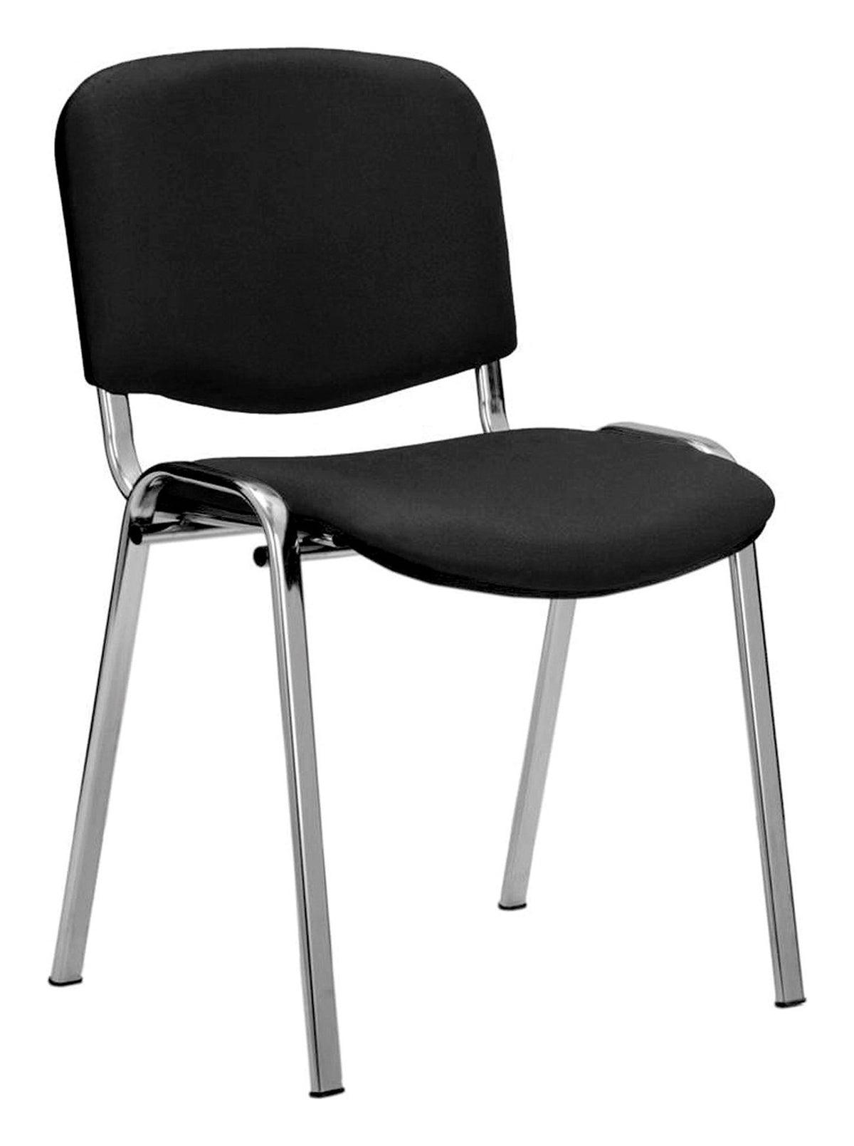 Iso Vinyl Stacking Conference Chair with Chrome Frame (Pack of 10) in black
