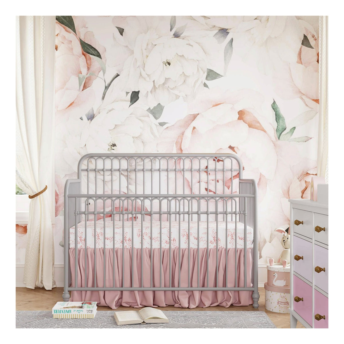 Ivy 3 in 1 Convertible Metal Cot, view 2