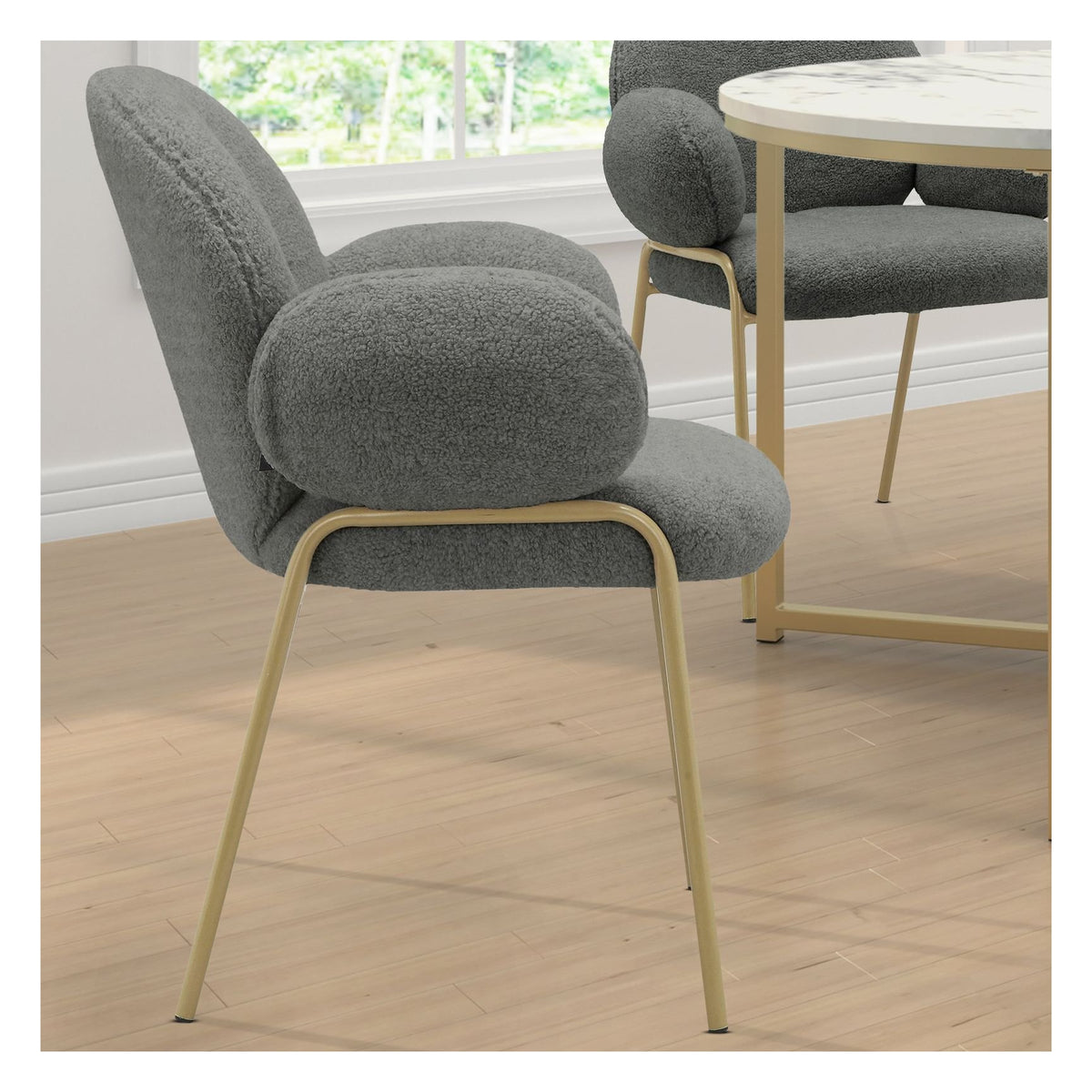 Iwama Teddy Fabric Dining Chair (Pack of 2), view 10