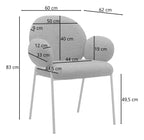 Iwama Teddy Fabric Dining Chair (Pack of 2), view 20