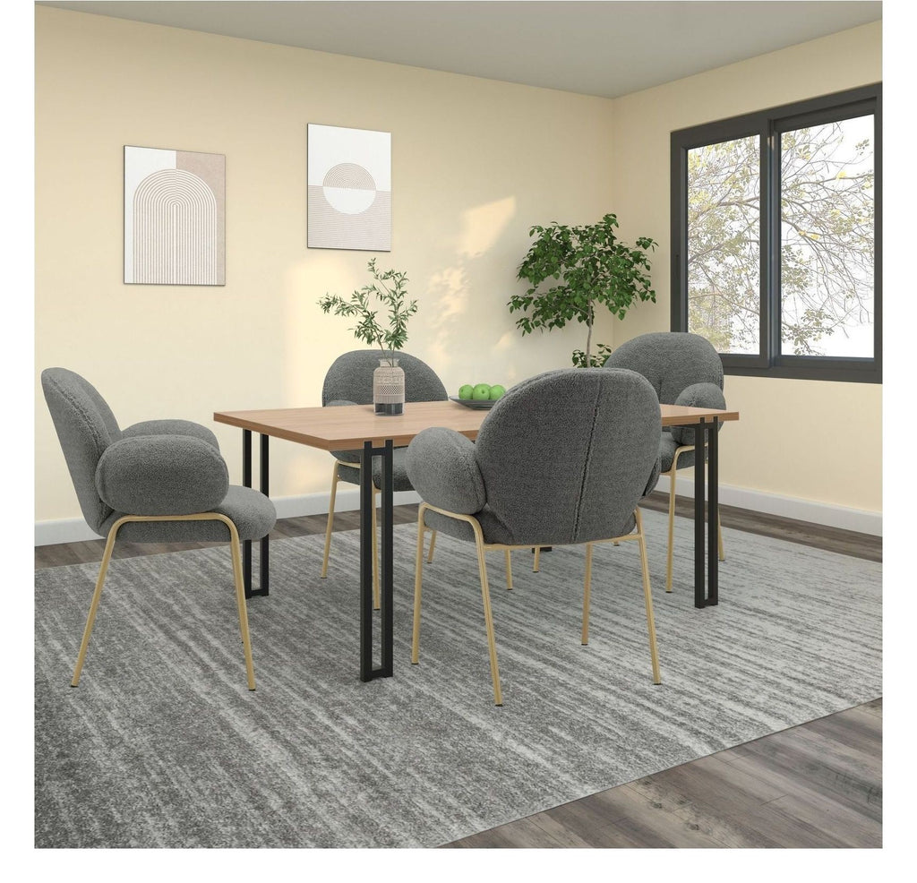 Iwama Teddy Fabric Dining Chair (Pack of 2), view 3