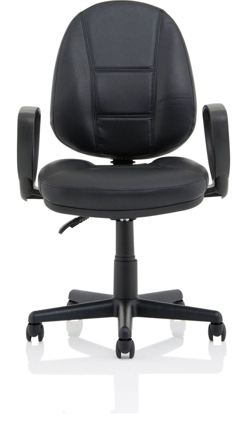 Jackson Medium Back Black Leather Task Operator Chair, loop arms, another view 1