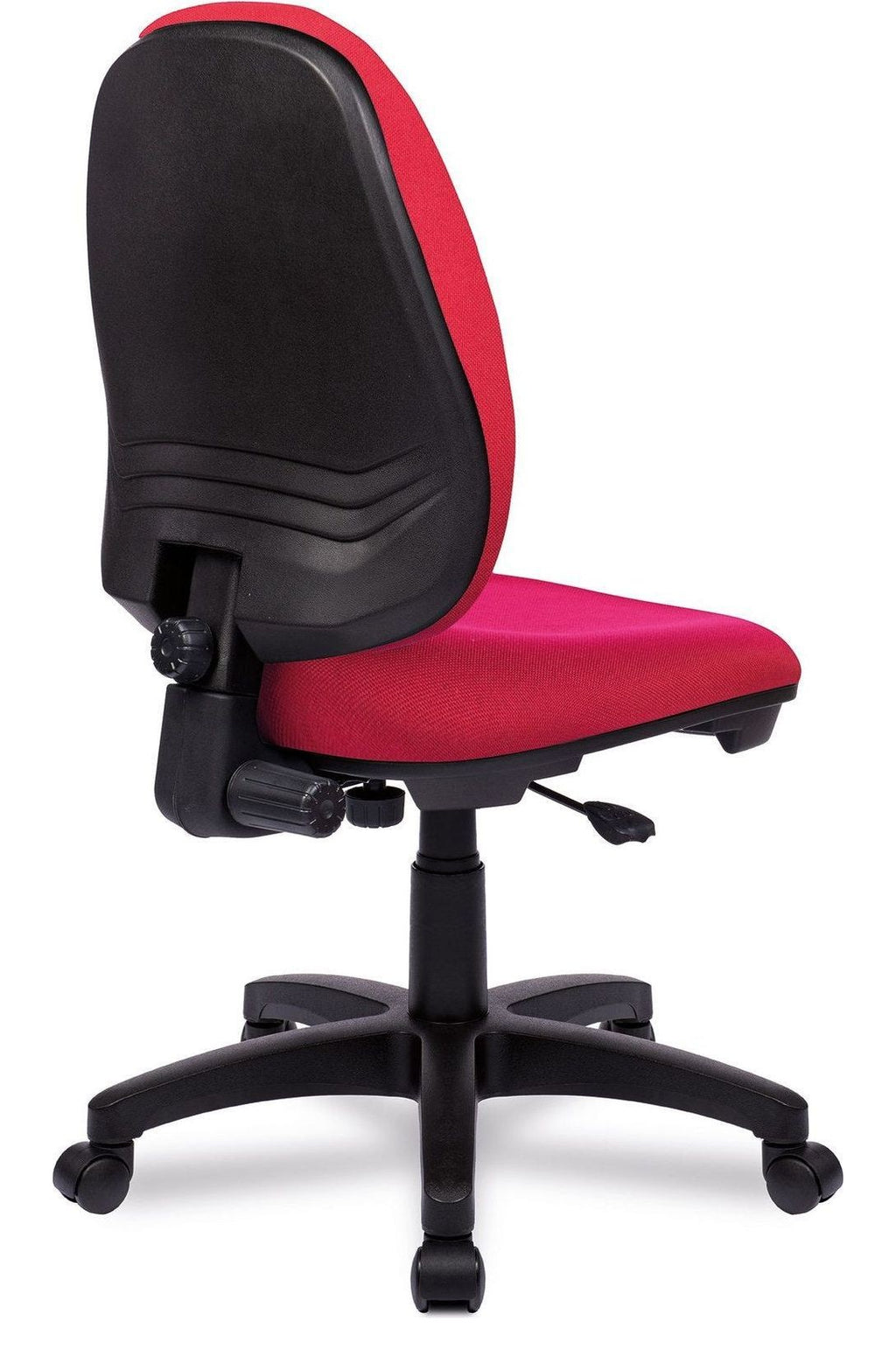 Java 100 Medium Back Operator Chair in red, no arms, view 3