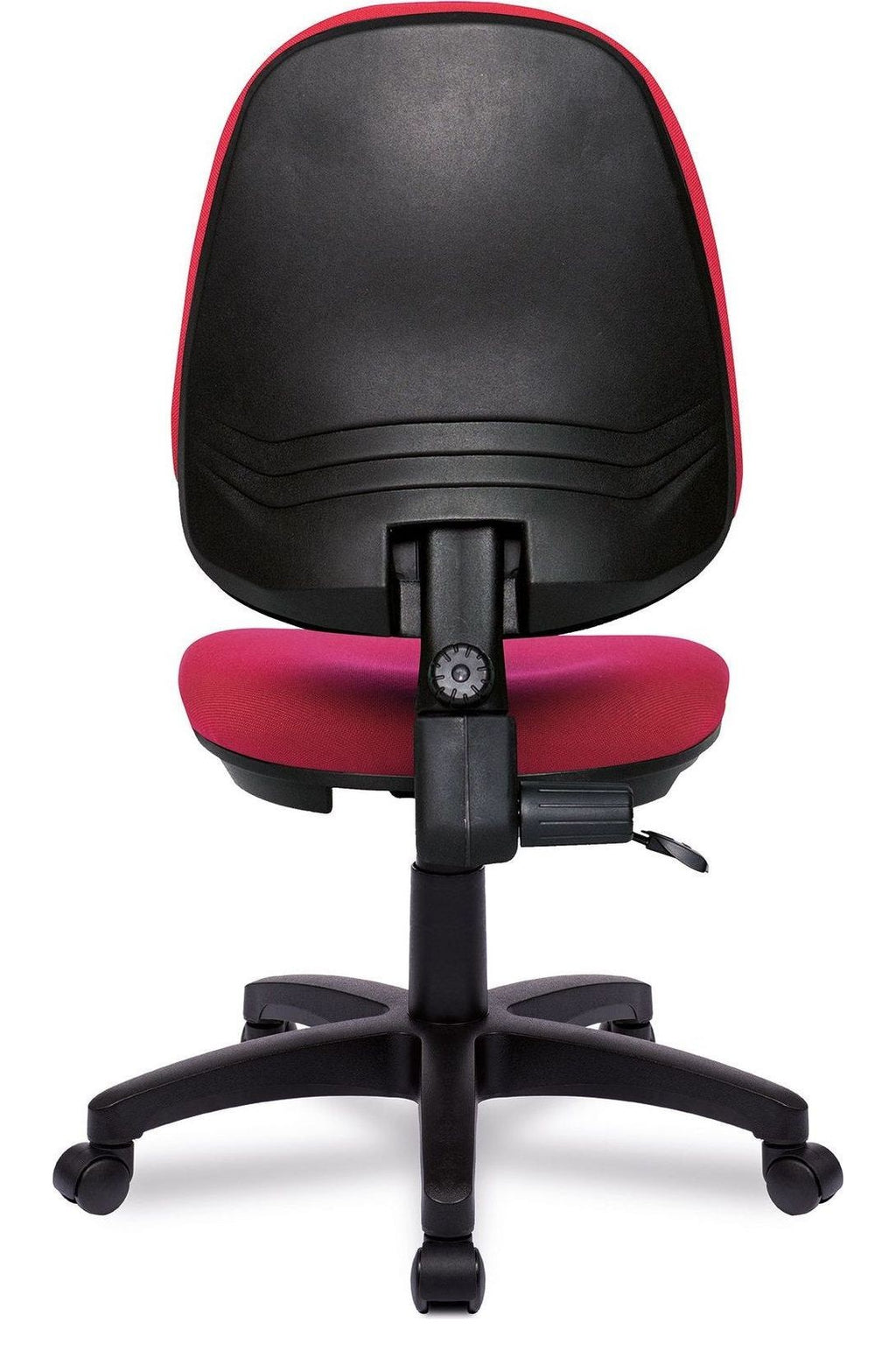 Java 100 Medium Back Operator Chair in red, no arms, view 4