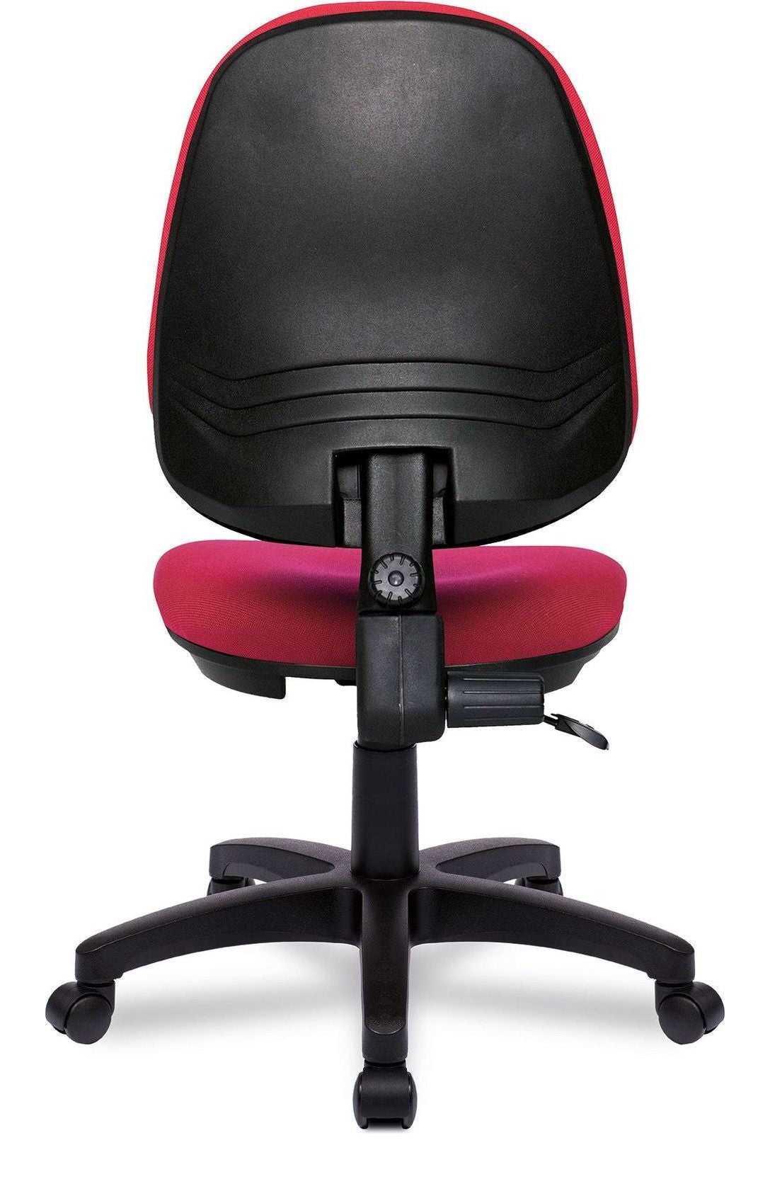 Java 100 Medium Back Operator Chair in red, no arms, view 4
