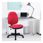 Java 100 Medium Back Operator Chair in red, no arms, view 6