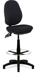 Java 200 Fabric Medium Back Draughtsman Chair in black, no arms