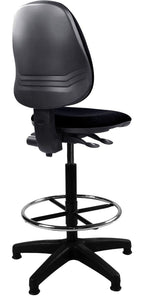 Java 200 Fabric Medium Back Draughtsman Chair in black, no arms, view 2