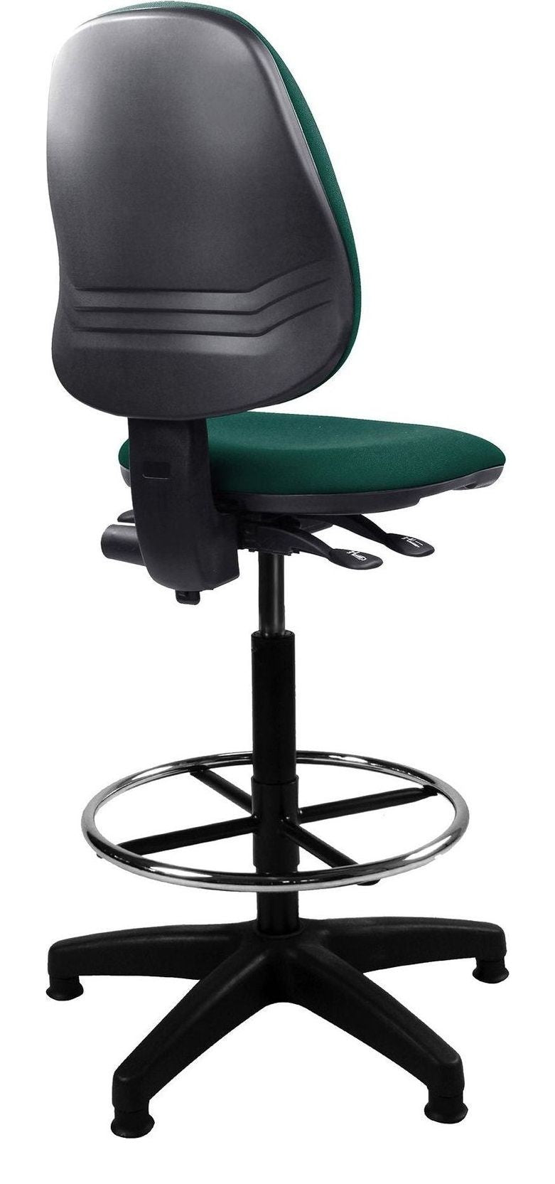 Java 200 Fabric Medium Back Draughtsman Chair in green, no arms, view 2