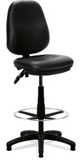 Java 200 Vinyl Medium Back Draughtsman Chair in black, no arms