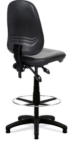 Java 200 Vinyl Medium Back Draughtsman Chair in black, no arms, view 2