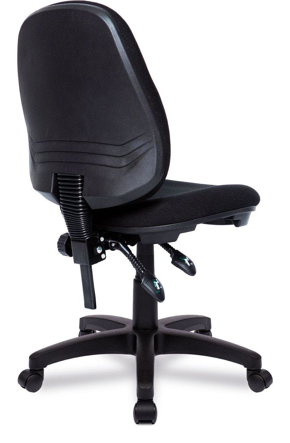 Java 300 Medium Back Operator Chair in black, no arms, view 3