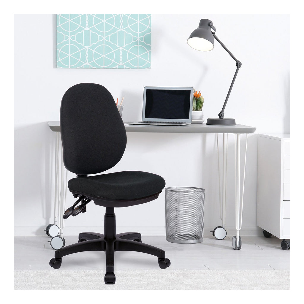 Java 300 Medium Back Operator Chair in black, no arms, view 6