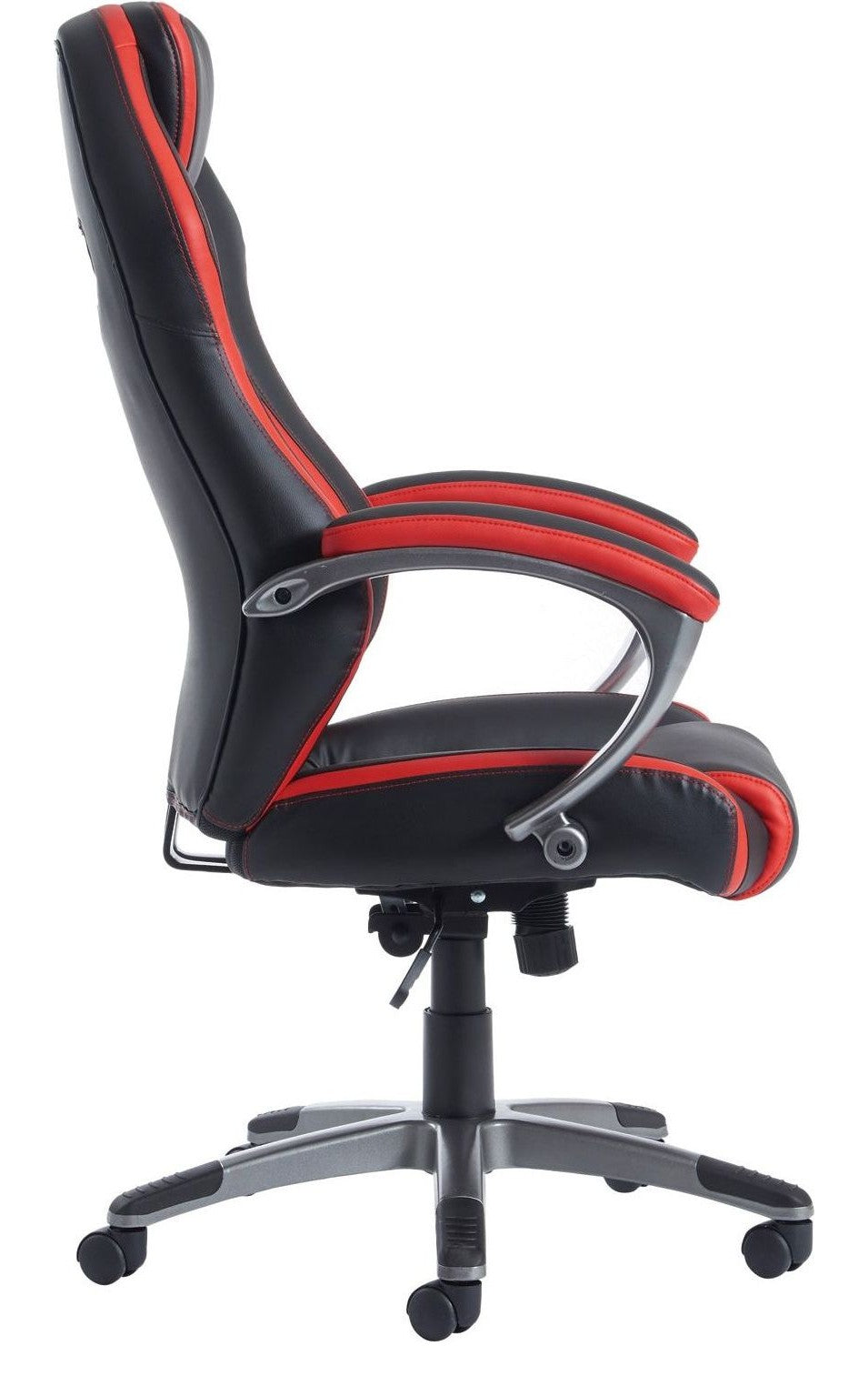 Jensen Racing Style Executive Chair in black and red from the side