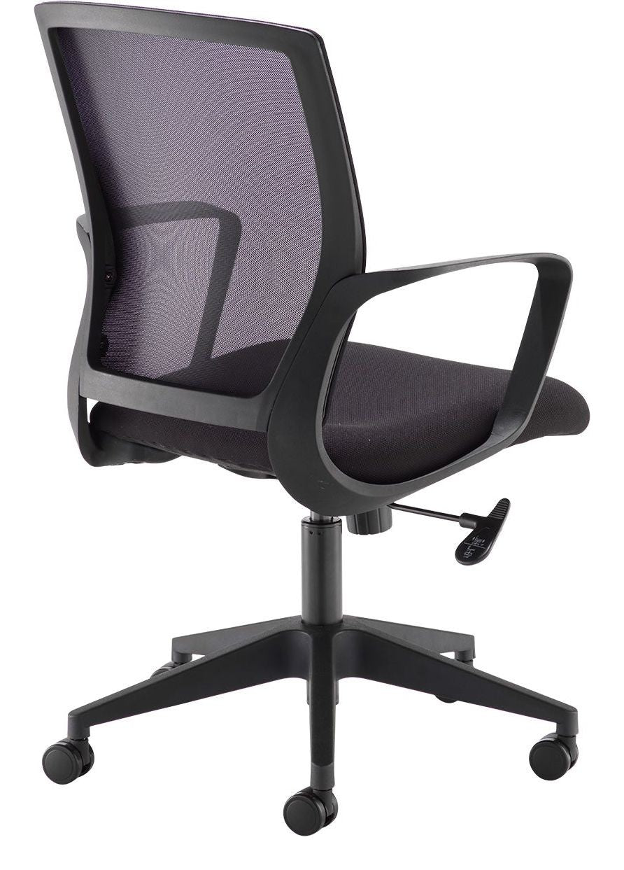 Jonas Mesh Operator Chair in black from the back