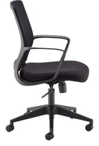 Jonas Mesh Operator Chair in black from the side