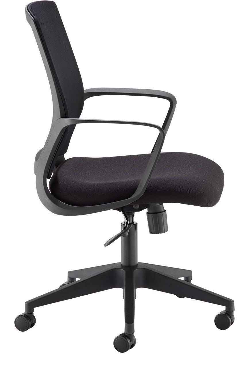 Jonas Mesh Operator Chair in black from the side