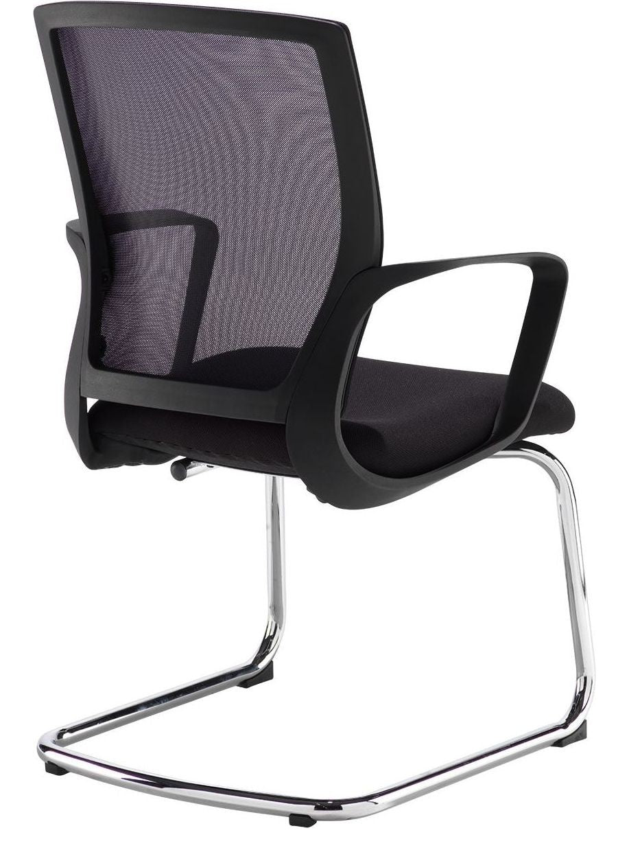 Jonas Mesh Visitor Chair in black from the back