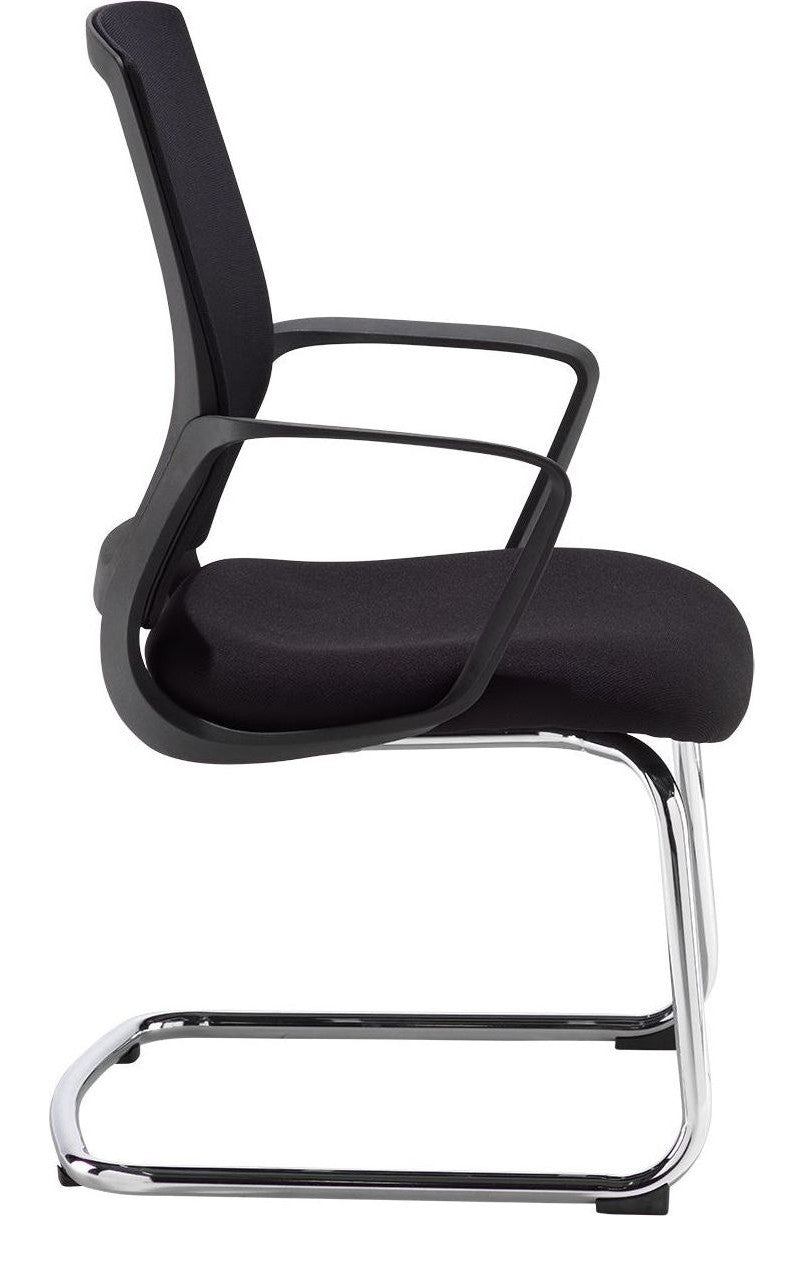 Jonas Mesh Visitor Chair in black from the side