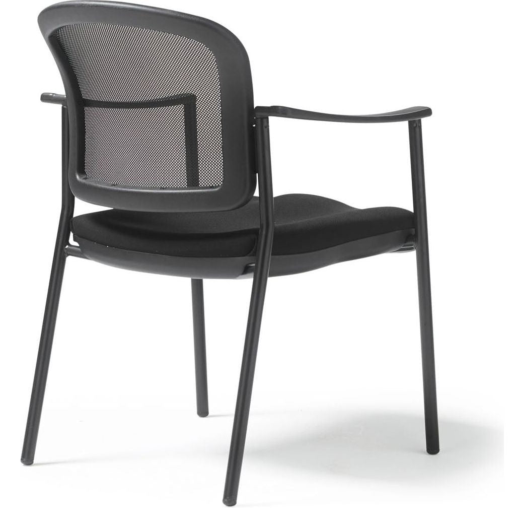 Joni Mesh Stacking Chair in black from the back