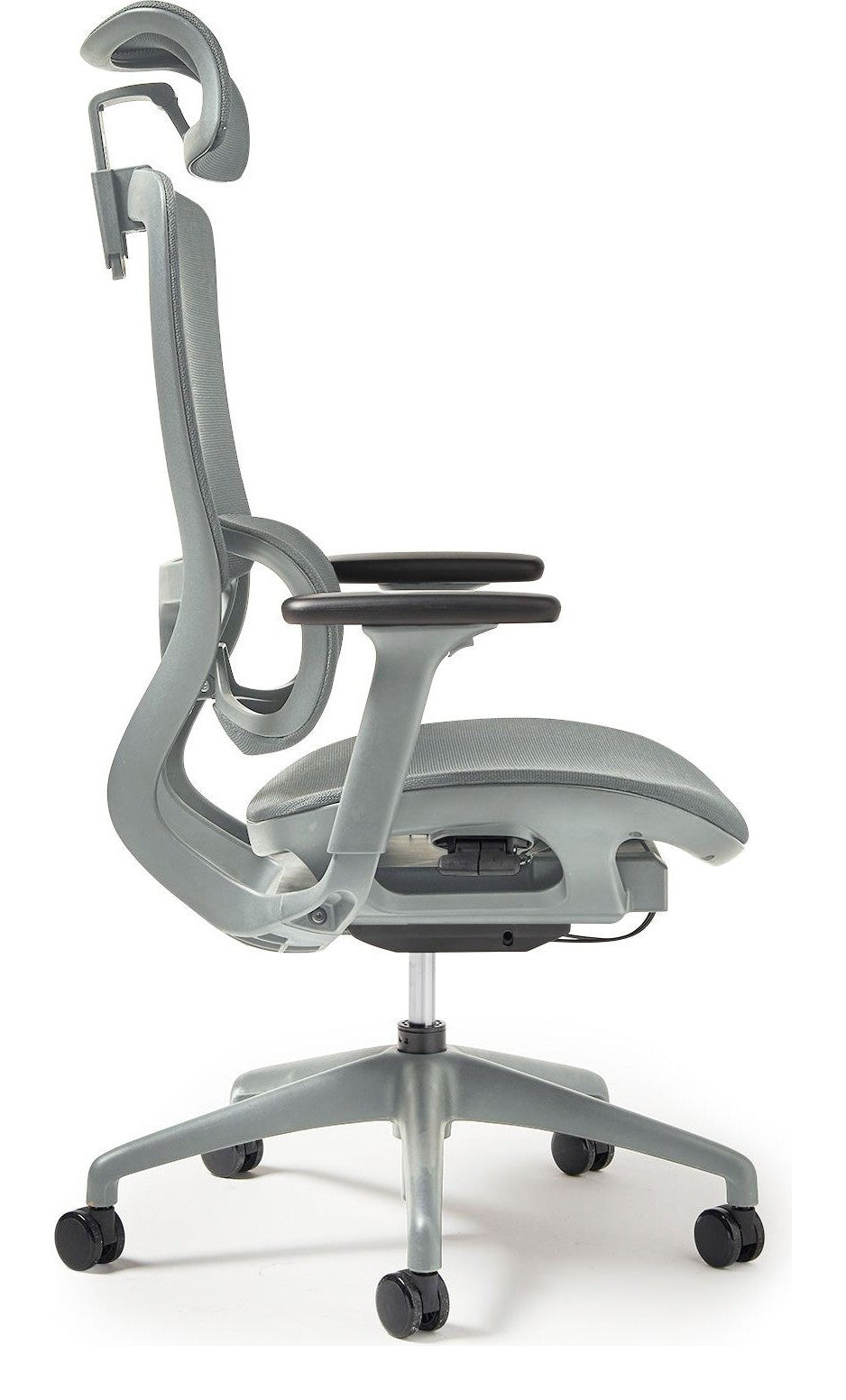 Kara Ergonomic Mesh Chair in grey from the side