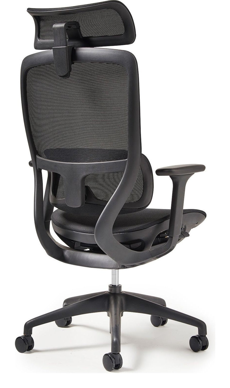 Kara Ergonomic Mesh Chair in black from the back