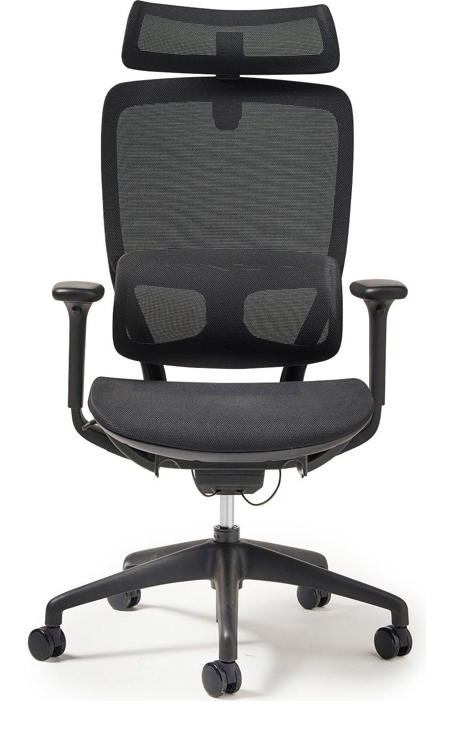 Kara Ergonomic Mesh Chair in black from the front
