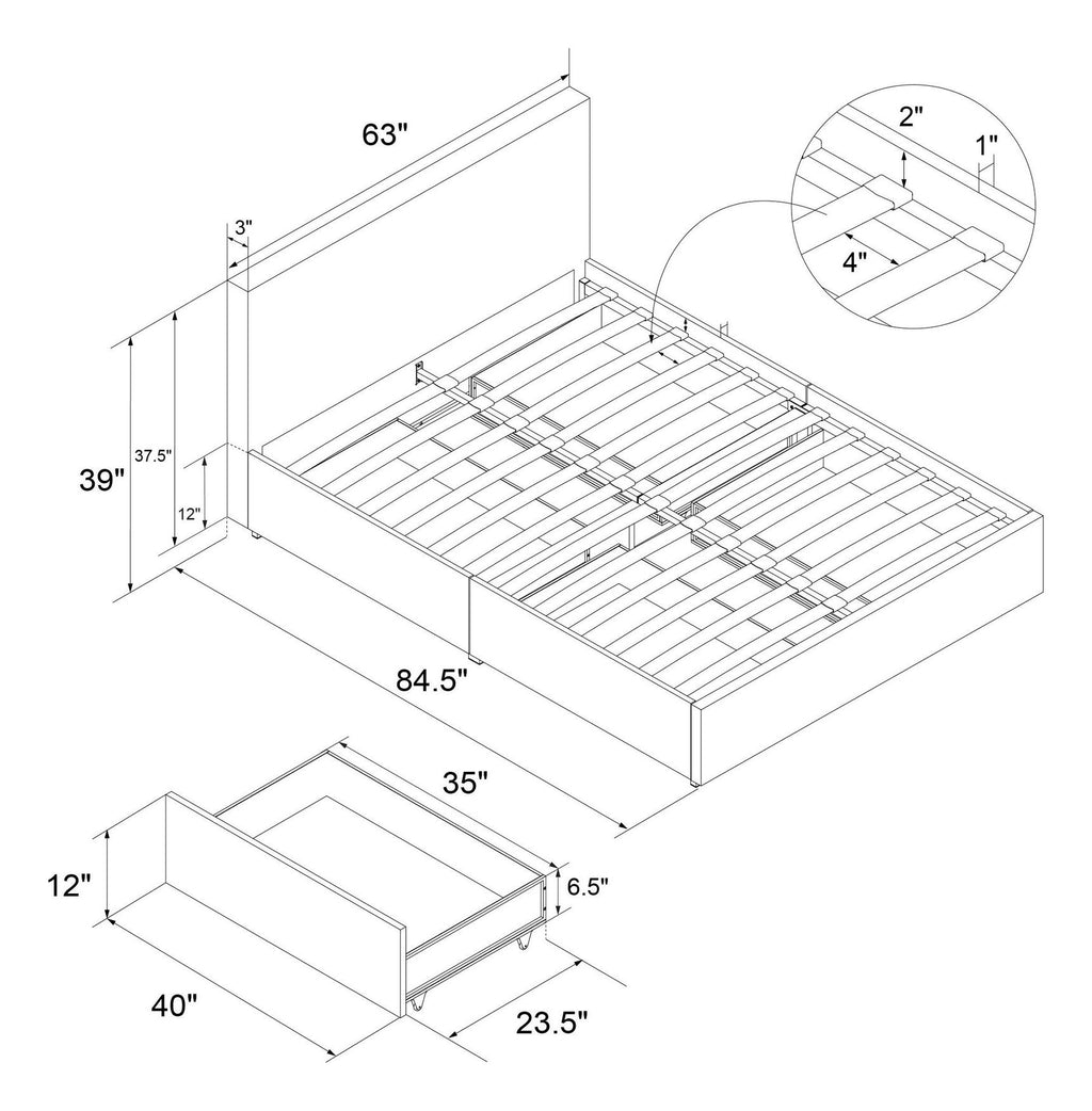 Kelly Bed 4 Drawer Storage Linen, view 18
