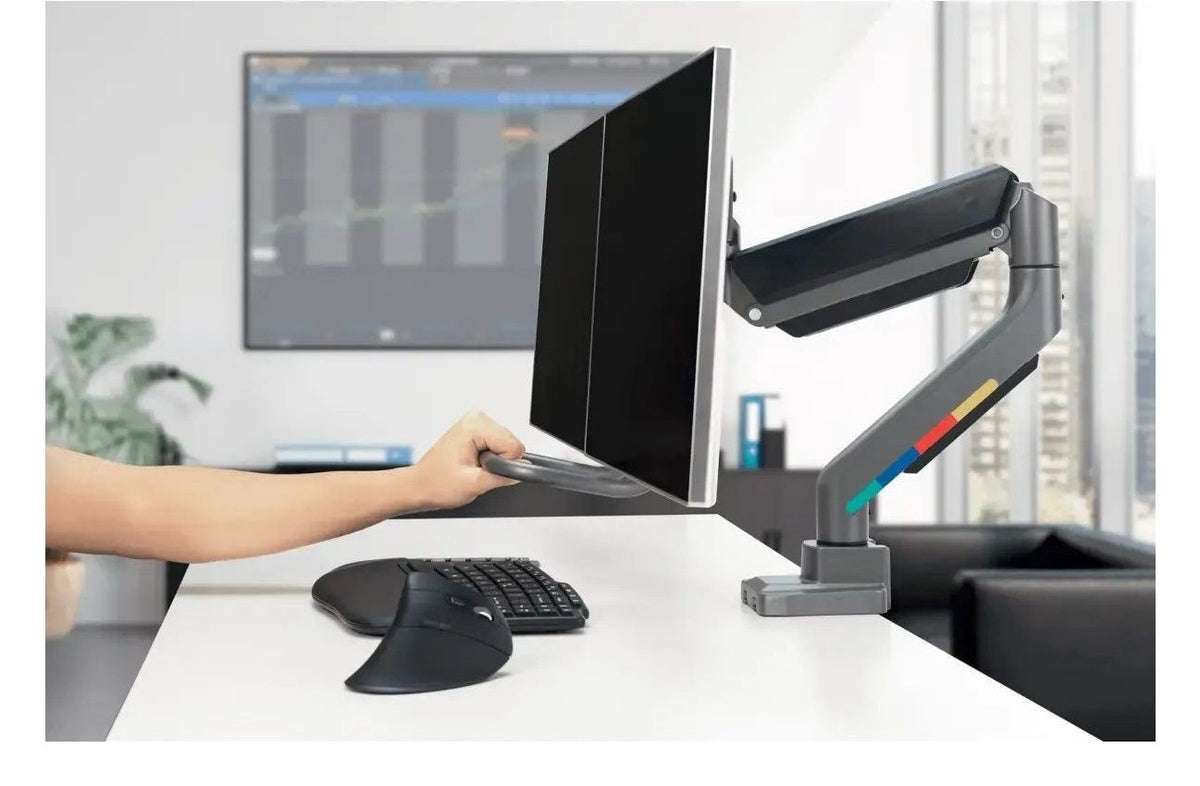 Kensington SmartFit Dual Monitor Arm with Crossbar and Handle, view 12