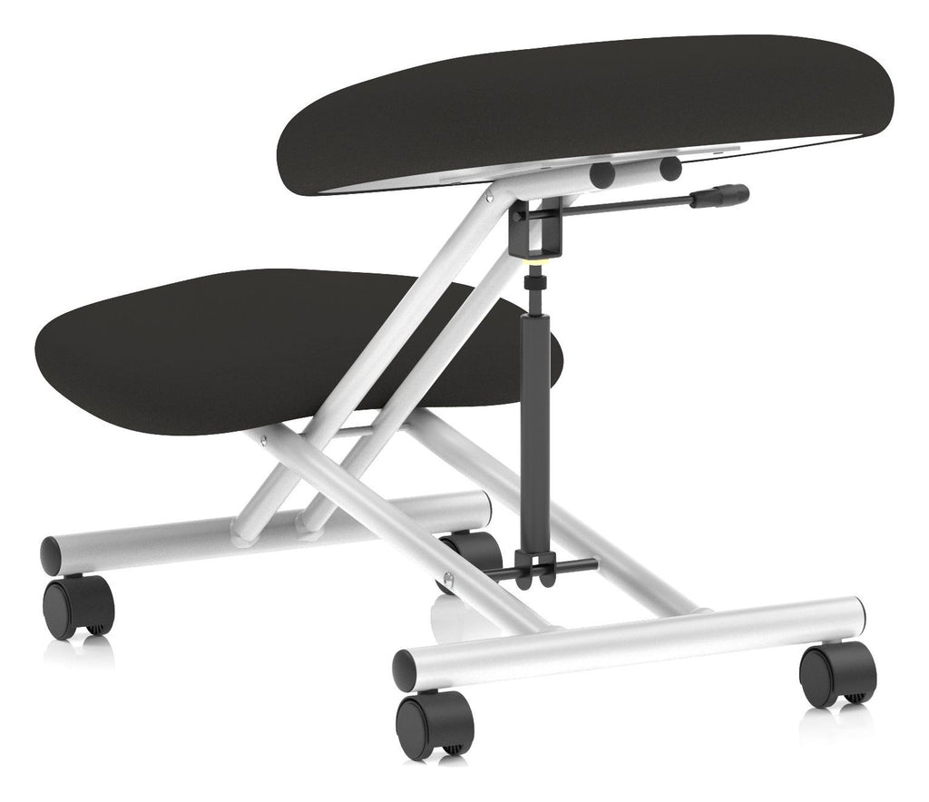 Kneeling Task Operator Stool, silver, another view 4