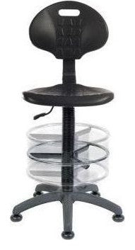 Labour Pro Draughtsman Chair in black, deluxe foot ring, view 2