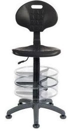 Labour Pro Draughtsman Chair in black, deluxe foot ring, view 2