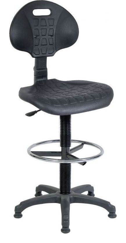 Labour Pro Draughtsman Chair in black, standard foot ring