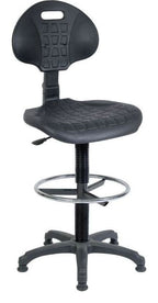 Labour Pro Draughtsman Chair in black, standard foot ring