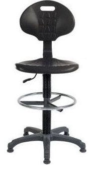 Labour Pro Draughtsman Chair in black, standard foot ring, view 2