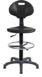 Labour Pro Draughtsman Chair in black, standard foot ring, view 2