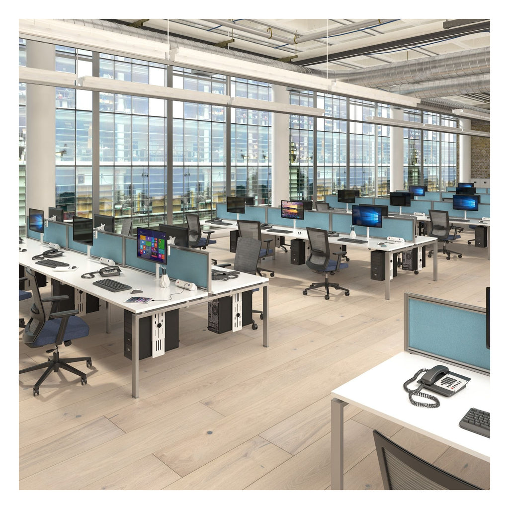 Ledger Adapt Double Back to Back Desk (4 Person), in an office
