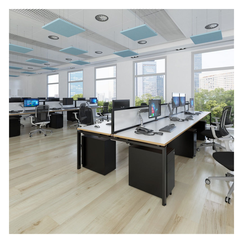 Ledger Adapt Double Back to Back Desk (4 Person), in an office