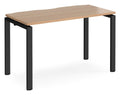 Ledger Adapt Single Desk, 1200 x 600, black frame, beech top