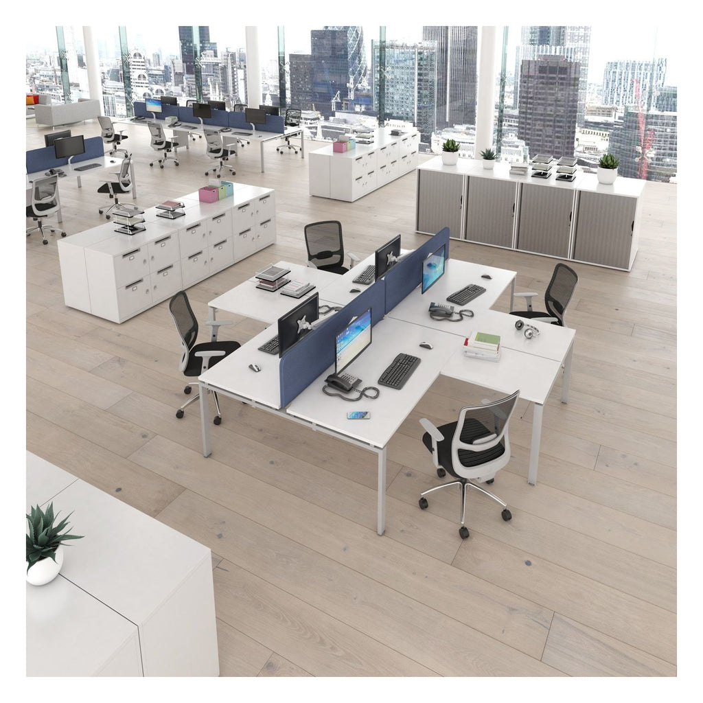 Ledger Adapt Single Desk with Return, in an office