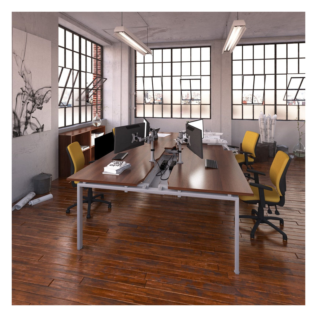Ledger Adapt Sliding Top Back to Back Desk (2 Person), in an office