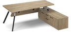 Ledger Anson Executive A Frame Desk with Return, 2200 x 2000, barcelona walnut top