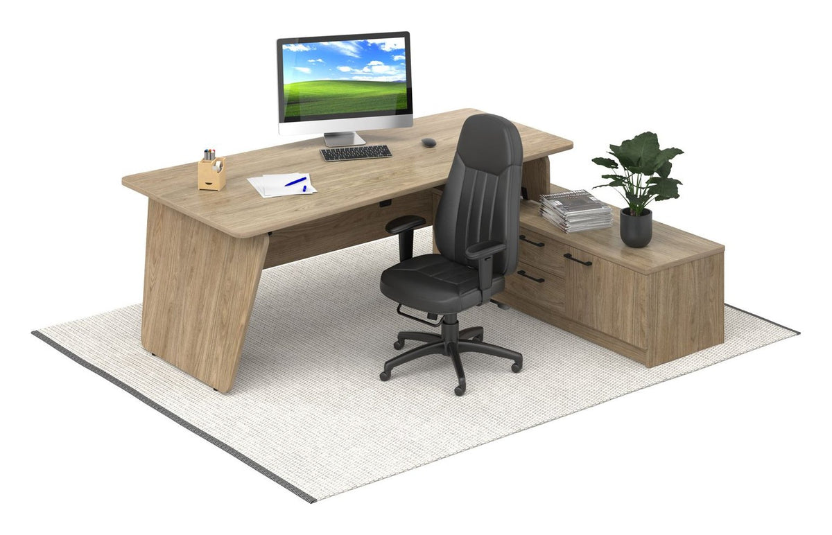 Ledger Anson Executive A Frame Desk with Return, in an office