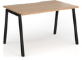 Ledger Connex Plus Angled Frame Single Desk, 1200 x 800, black frame, beech top
