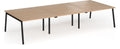 Ledger Connex Plus Angled Frame Triple Back to Back Desk (6 Person), 3600 x 1600 (6 desks, each 1200 x 800), black frame, beech top