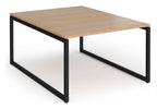 Ledger Connex Plus O Frame Back to Back Desk (2 Person), 1200 x 1600 (2 desks, each 1200 x 800), black frame, beech top