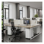 Ledger Connex Plus O Frame Double Back to Back Desk (4 Person), in an office